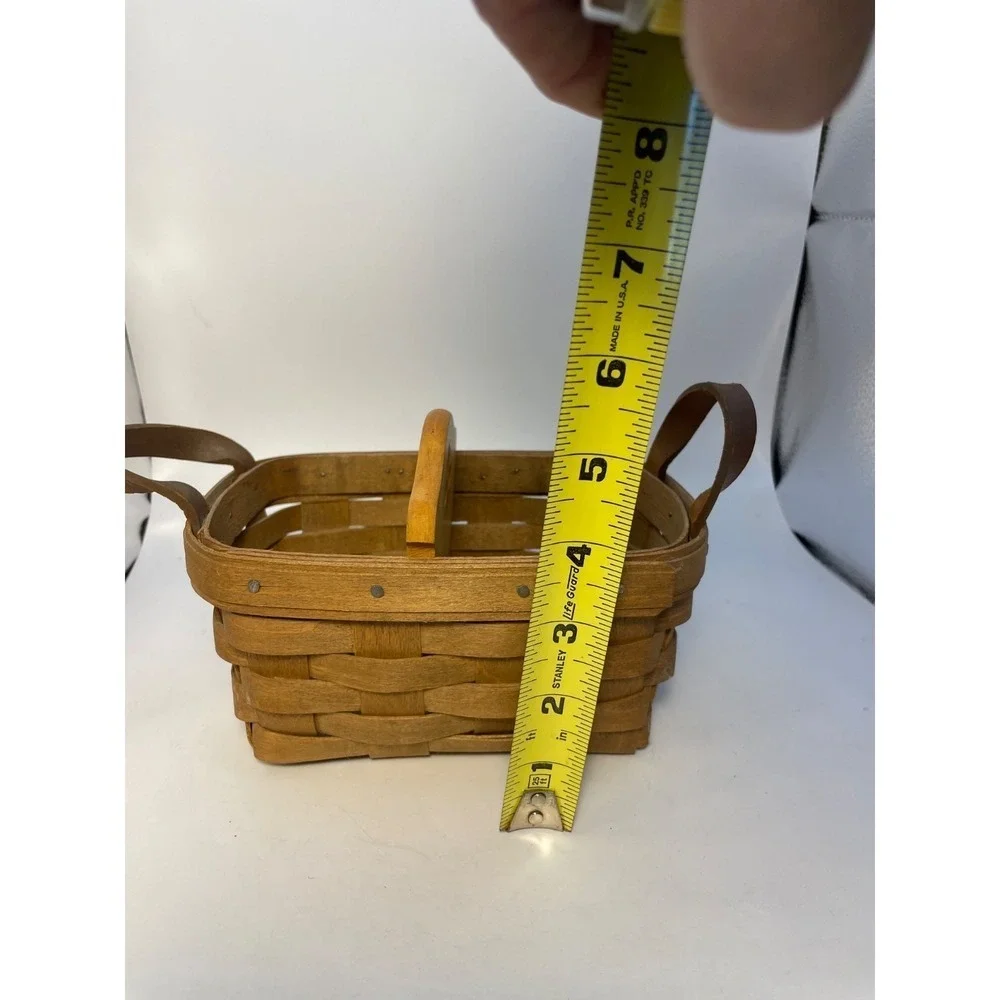 Longaberger Small Basket With Leather Handles and Divider 1995 Rectangle 7